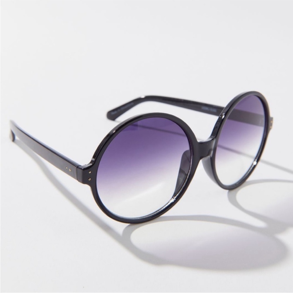 Black Purple Gradient Dhalia Oversized Round Sunglasses